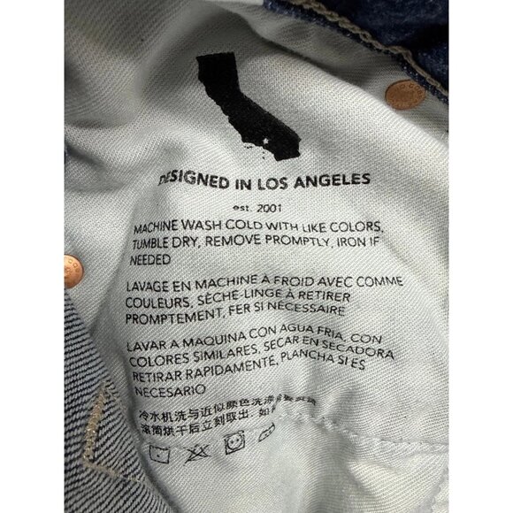 AG Womens 26 Jeans Alexxis High Rise Straight Leg Button Fly Blue Japanese Denim - Picture 3 of 13